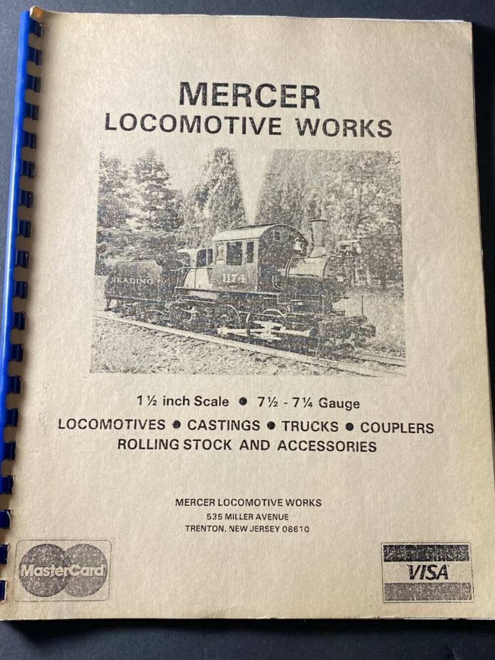 Vintage Mercer Locomotive Works Catalog Model Trains New Jersey